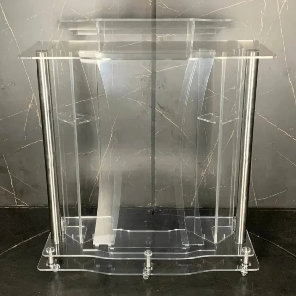 Púlpito de Acrílico Abraão Plus com Aço Inox 304 8mm ou 10mm