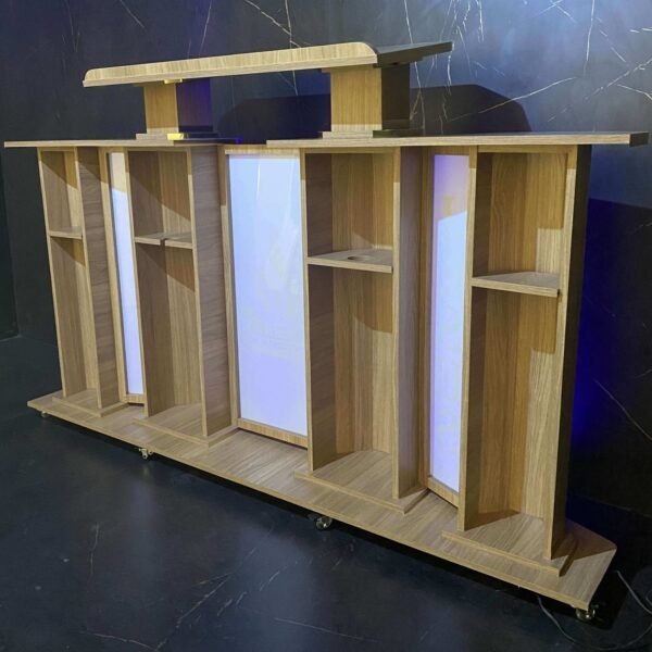Púlpito de Madeira Samuel com LED e Logomarca - Imagem 5