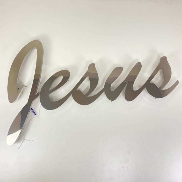 Letreiro Jesus Cursivo 100cm em Aço Inox 304
